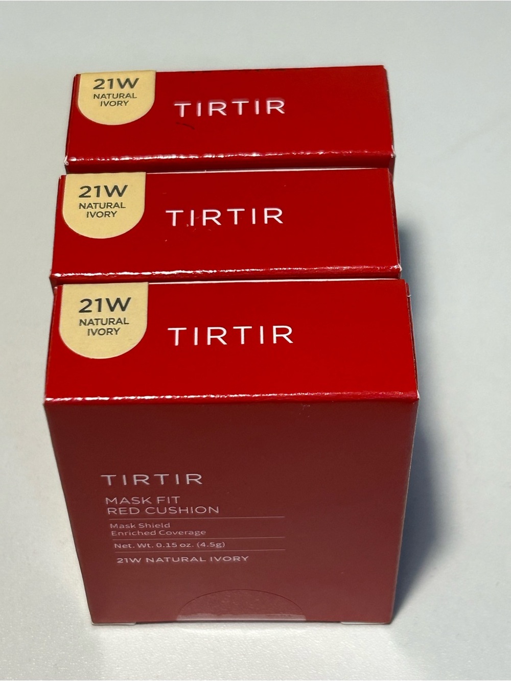 3 TIRTIR Mini Mask Fit Red Cushion Foundation 21W natural ivory 4.5g 0.15oz